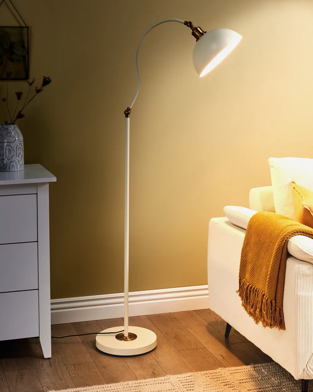 Floor Lamp LENNON Adjustable Metal Light Beige