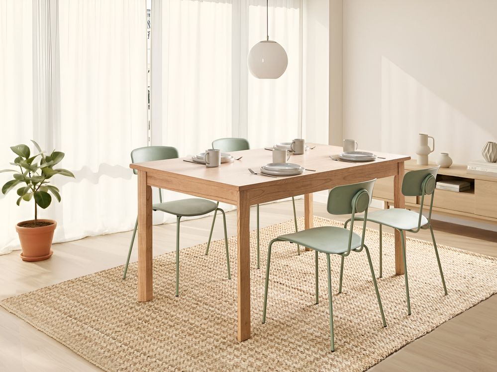 Matbord GISELA Ljus ekfanér 160 cm 90 cm