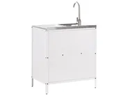 3 Piece Outdoor Kitchen Set with Sink VILAMA White Metal_974168