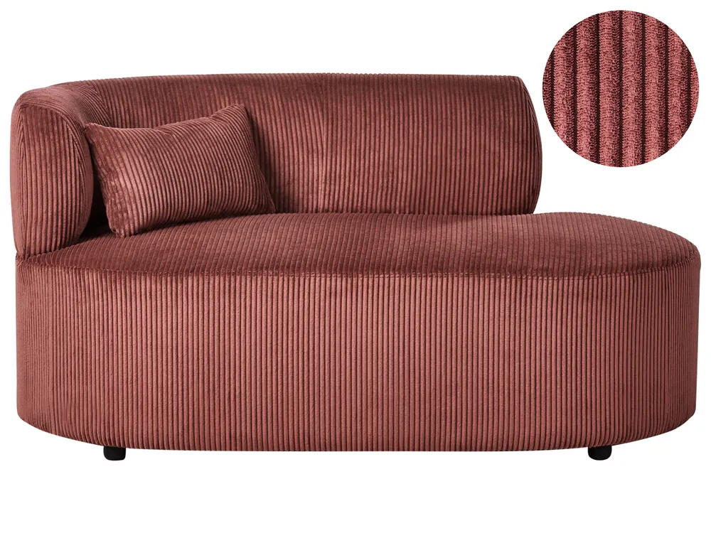 Left-Hand Chaise Longue VANVEY Corduroy Red