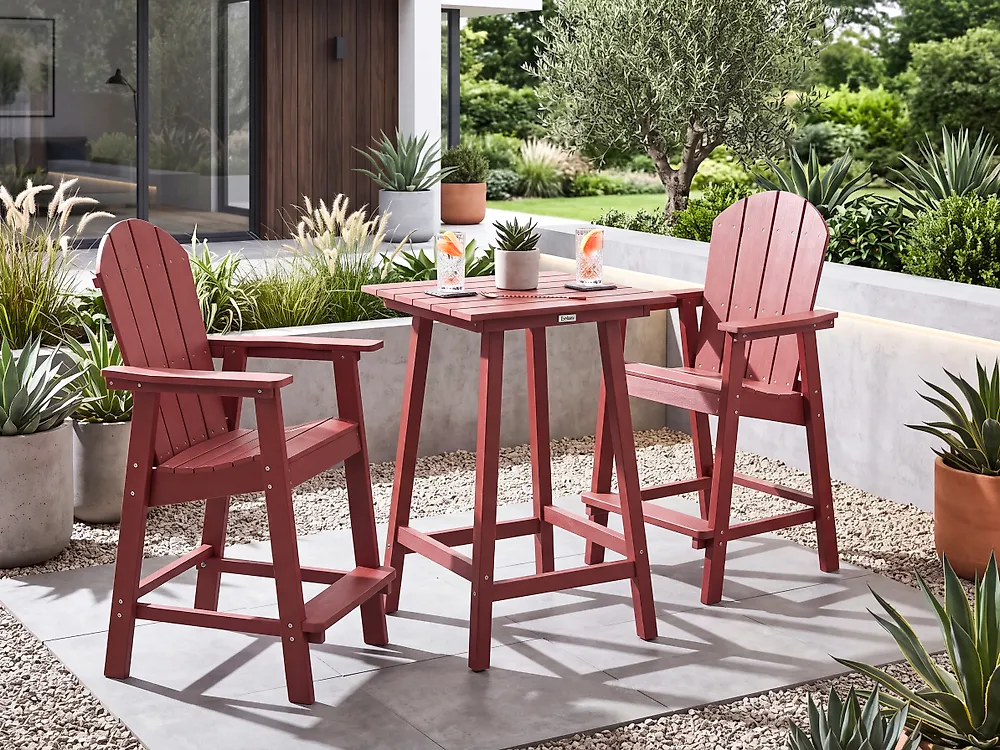 Ulkobaaripöytä ADIRONDACK 60 cm 59 cm Synteettinen materiaali Punainen_1178931