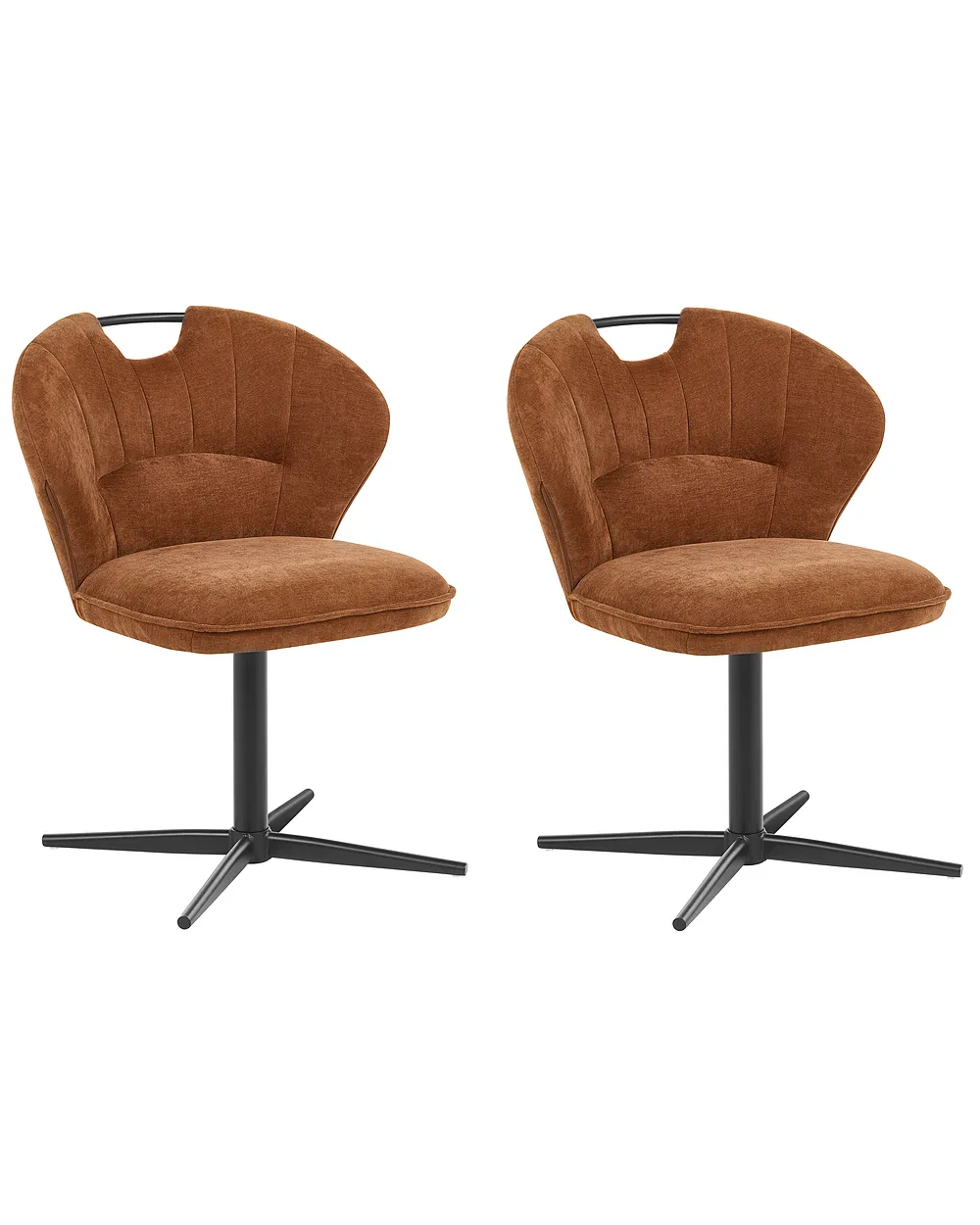 Sett med 2 stoler WORCESTER Chenille Gullbrun
