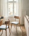 Set of 2 Dining Chairs HOLLY Wood Light Brown/ Mint
