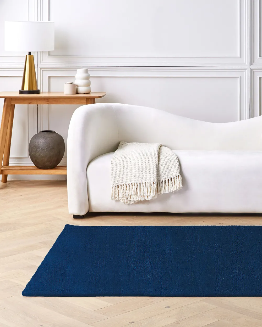Rug GESI II Navy Blue 140 x 200 cm Viscose