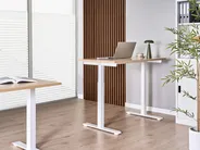 Electric Adjustable Standing Desk DESTINES 120 cm 72 cm Light Brown/ White_1000291