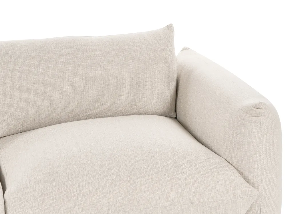 Sofa 3 Seater LUVOS Fabric Light Beige_885546