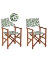 Set of 2 Garden Chairs CINE Acacia Wood Dark Brown