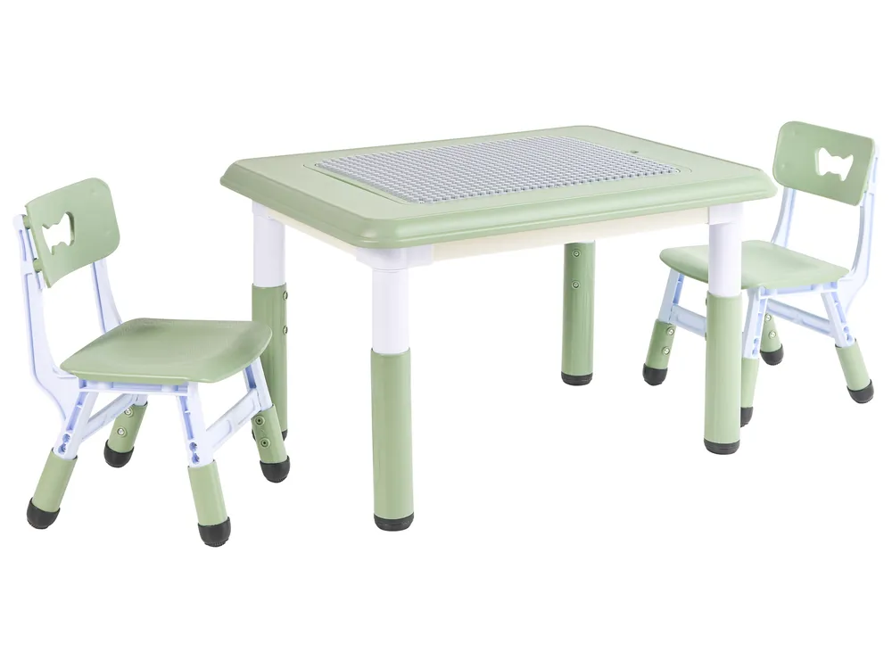 Kids Table with Chairs BONDO Green_1124385