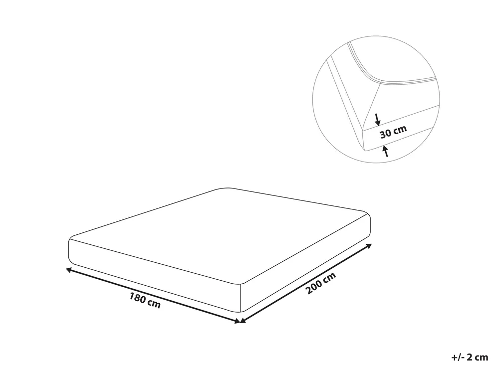 Fitted Sheet JANBU 180 x 200 cm Cotton Burgundy_845805