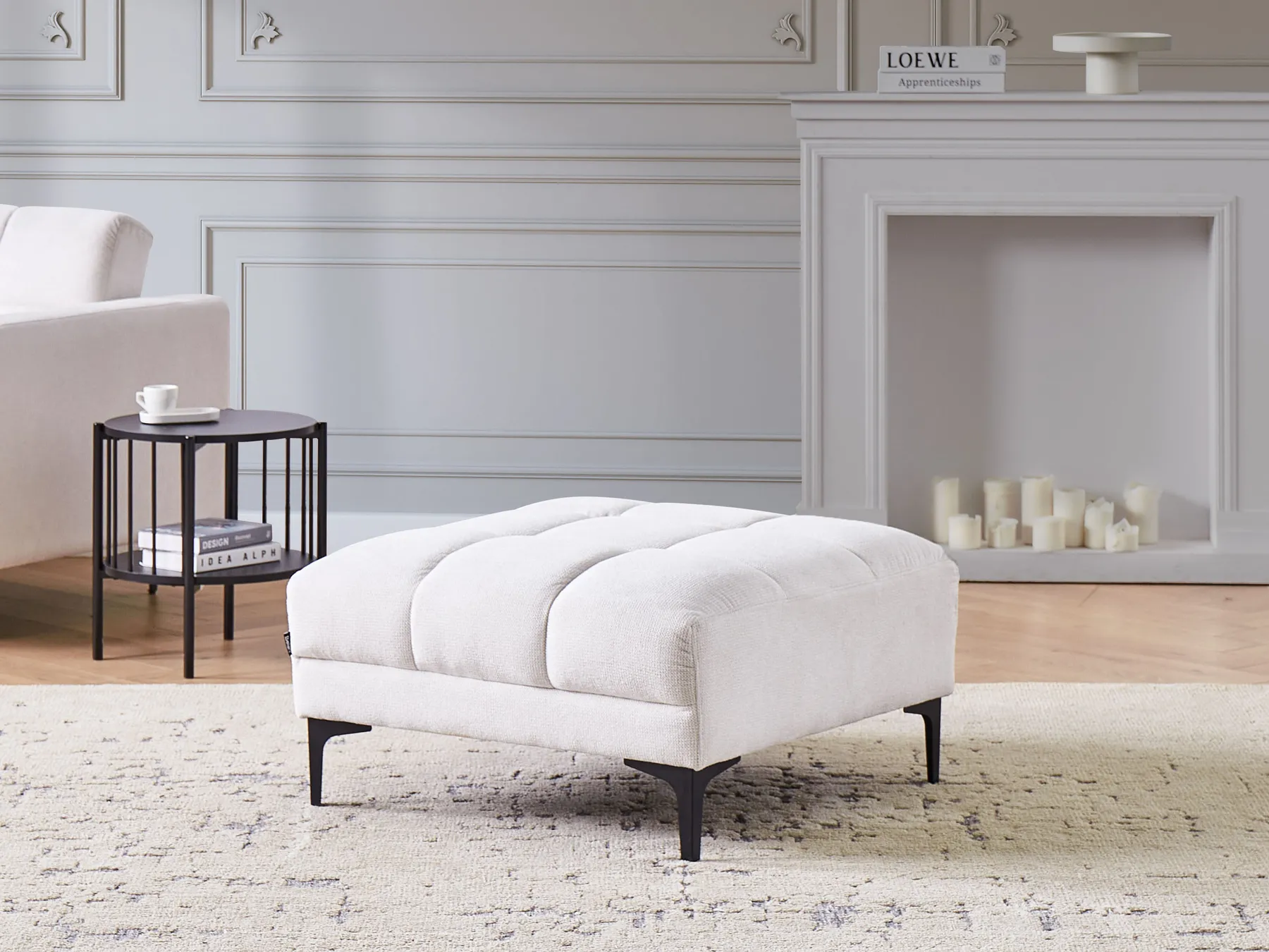 Ottoman ALNES Fabric Off-White_950949