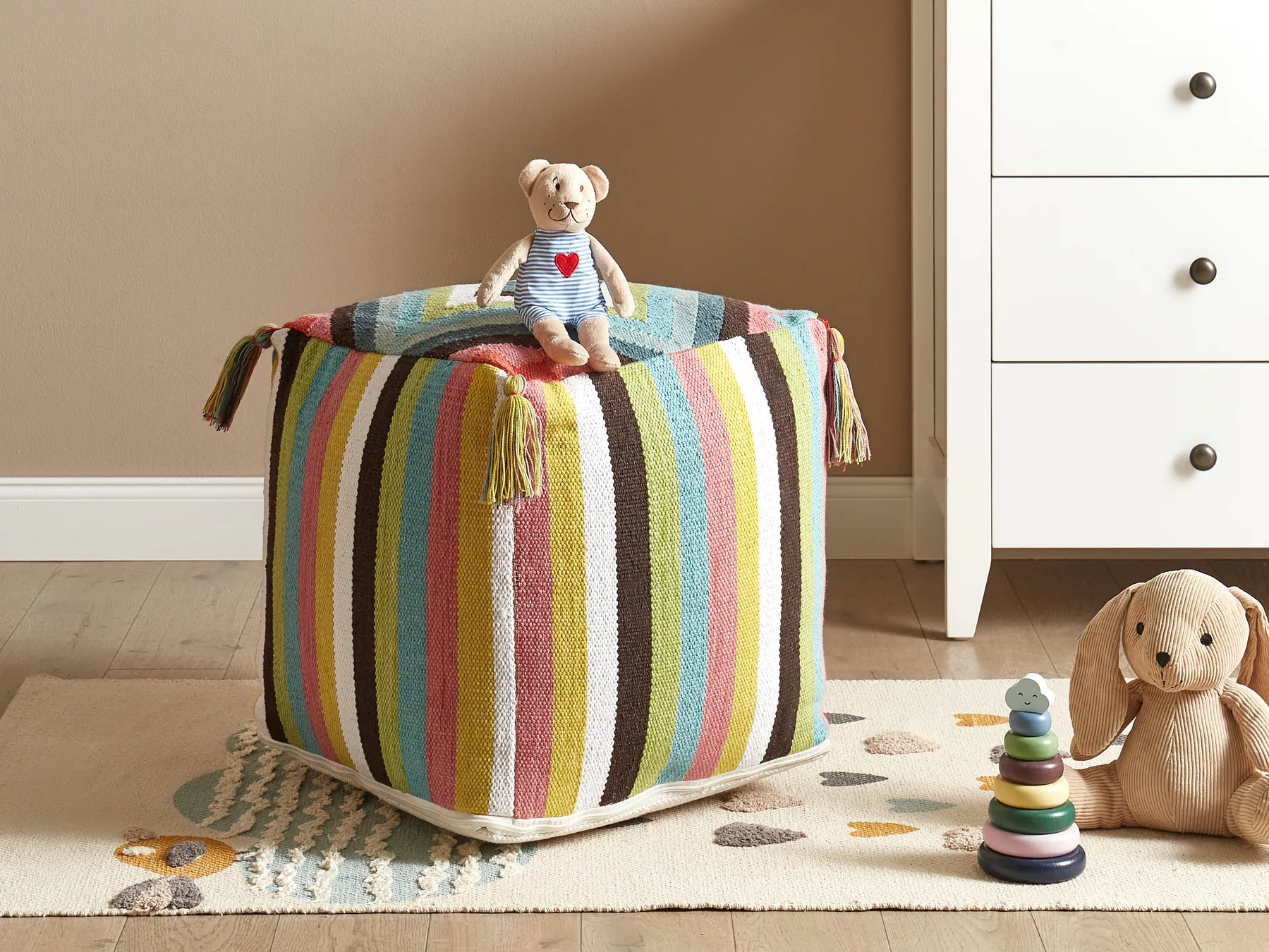 Pouffe MONEASA Cotton Multicolour_922562