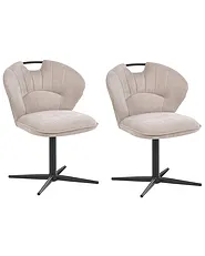 Sett med 2 stoler WORCESTER Chenille Beige_1161617