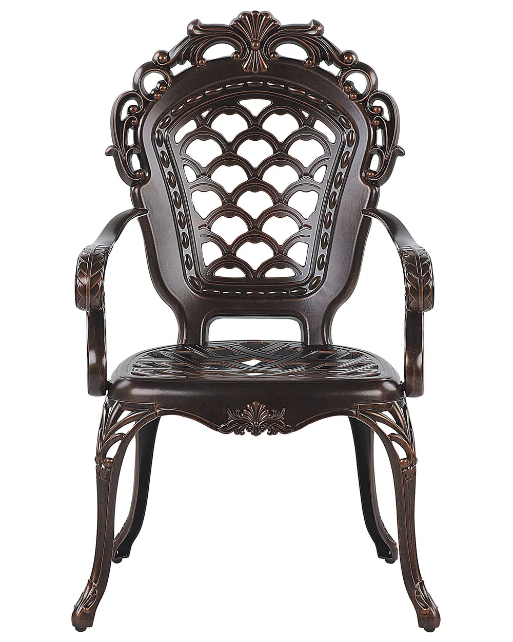 Set of 2 Garden Chairs with Cushions LIZZANO Metal Dark Brown_765548