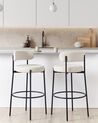 Set of 2 Bar Chairs ALLISON Boucle White