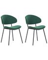 Set of 2 Dining Chairs KIANA Dark Green