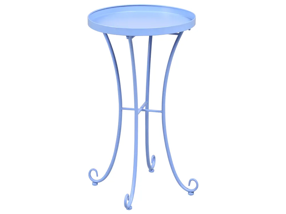 Garden Side Table CAVINIA 40 cm 40 cm Metal Light Blue