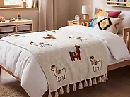 Blanket DEOGHAR Cotton 130 x 180 cm Beige_1183405