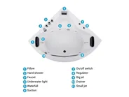 Corner Hot Tub with LED TOCOA 2050 x 1460 mm White_781374