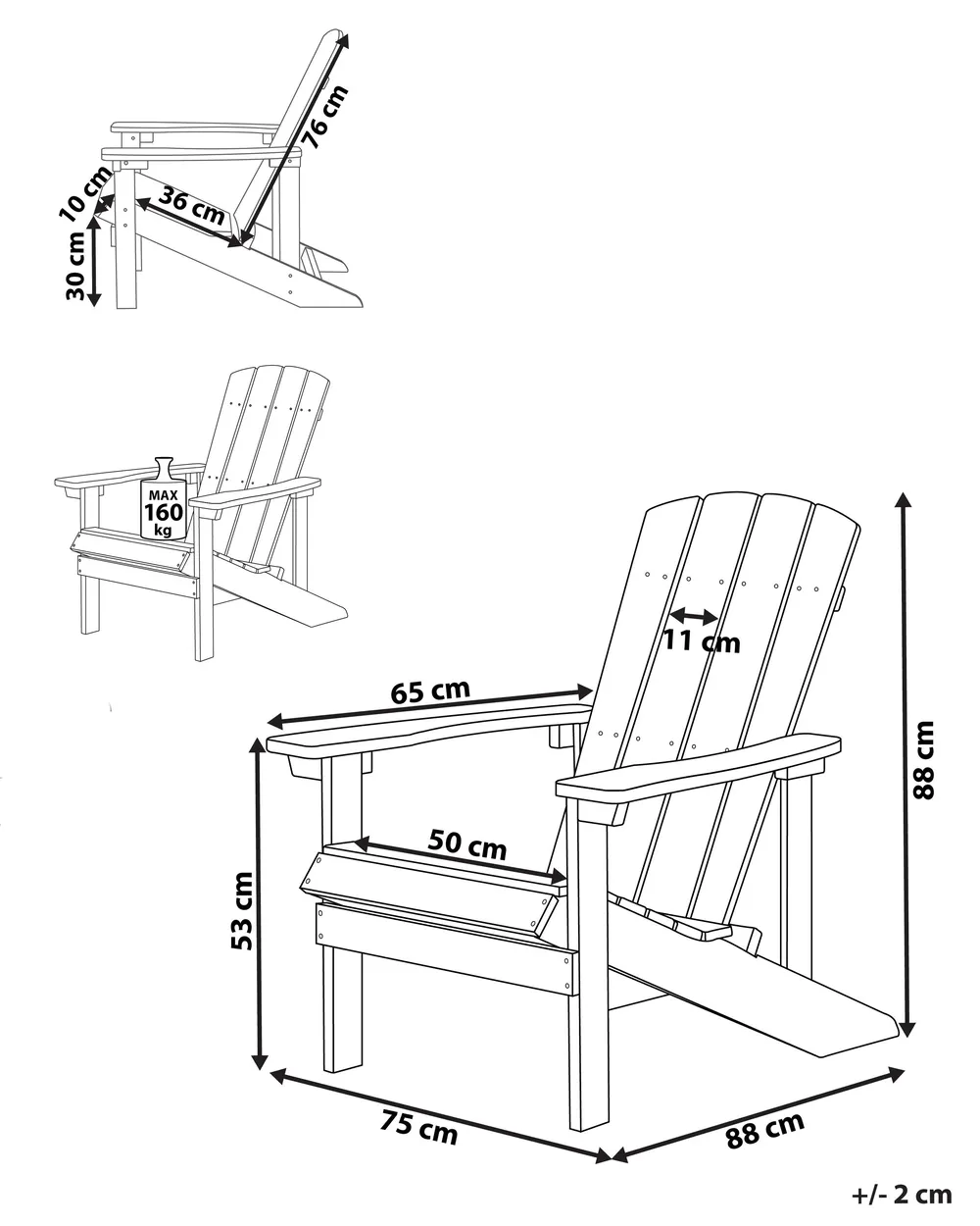 Trädgårdsstol ADIRONDACK Lila_918249