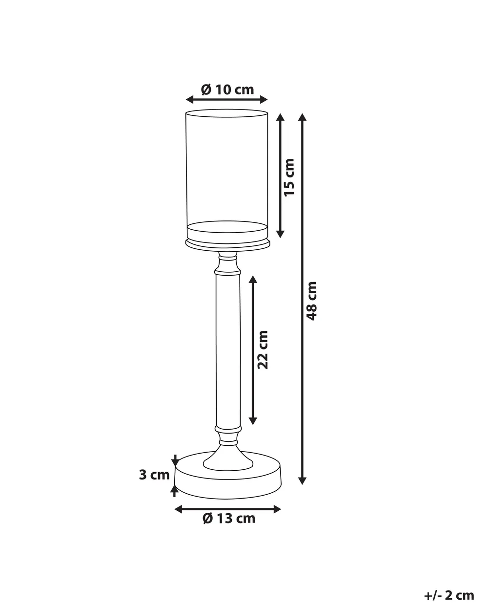 Ljusstake ABBEVILLE 48 cm Glas Guld_788816