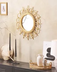 Wall Mirror TELAKIA 60 cm 60 cm Rattan Natural_822207
