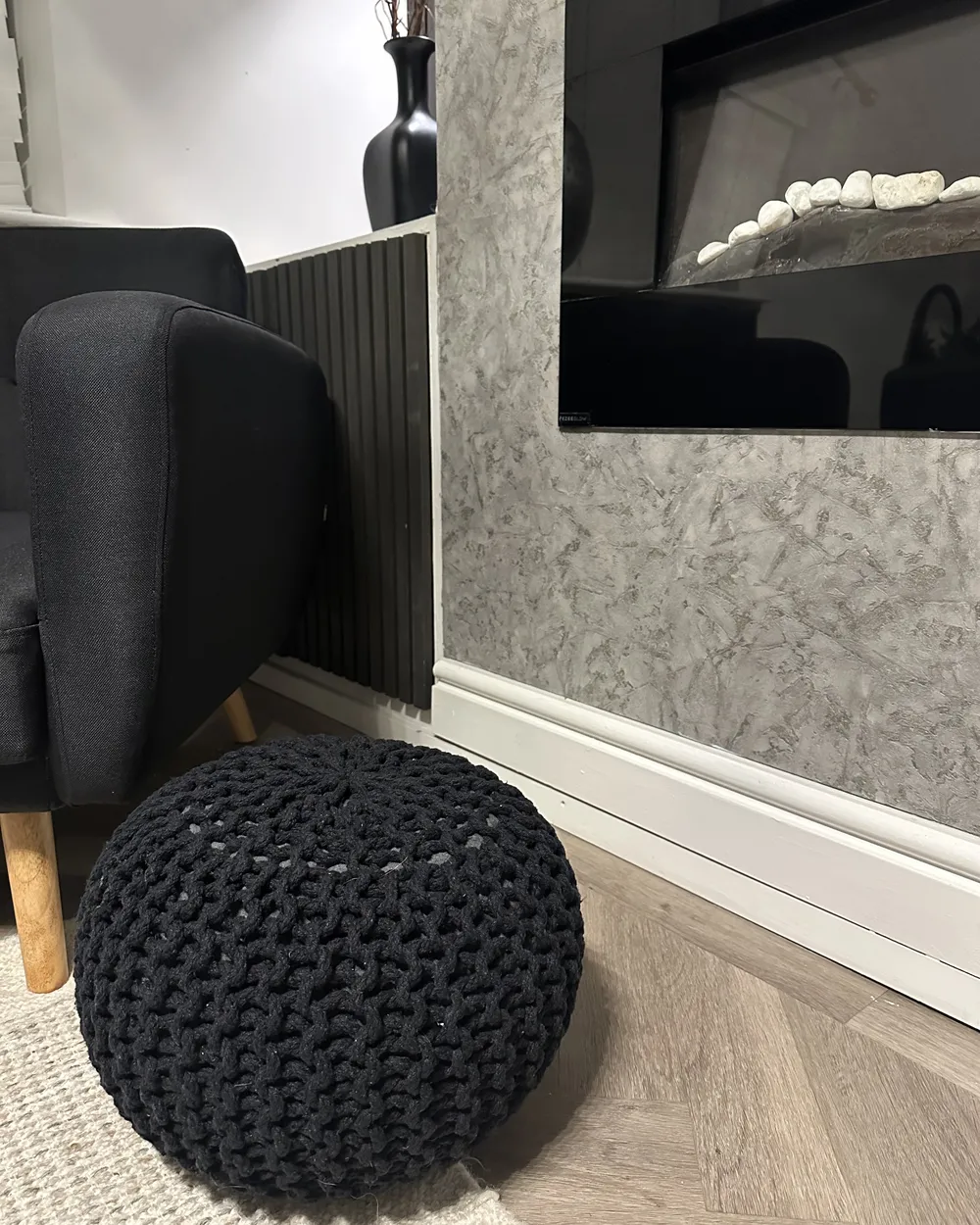Pouffe CONRAD Cotton Black_972752