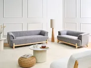 Sofa 3 Seater ALNOR Fabric Dark Grey_1009836