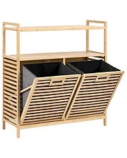 Vaskeriskap med vippbar front CEJAR 88 cm Bambus Lysebrun_1144739