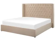 Ottoman Bed LUBBON Velvet Beige 160 x 200 cm (EU King Size)_772945