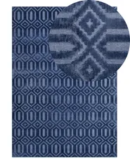 Rug ADATEPE Navy Blue 140 x 200 cm Viscose_750642
