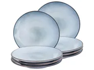 Set med 8 middagstallrikar JUNIPER Stengods Ljusblå_986528