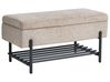 Shoe Bench SOLVANG Fabric Taupe with Storage