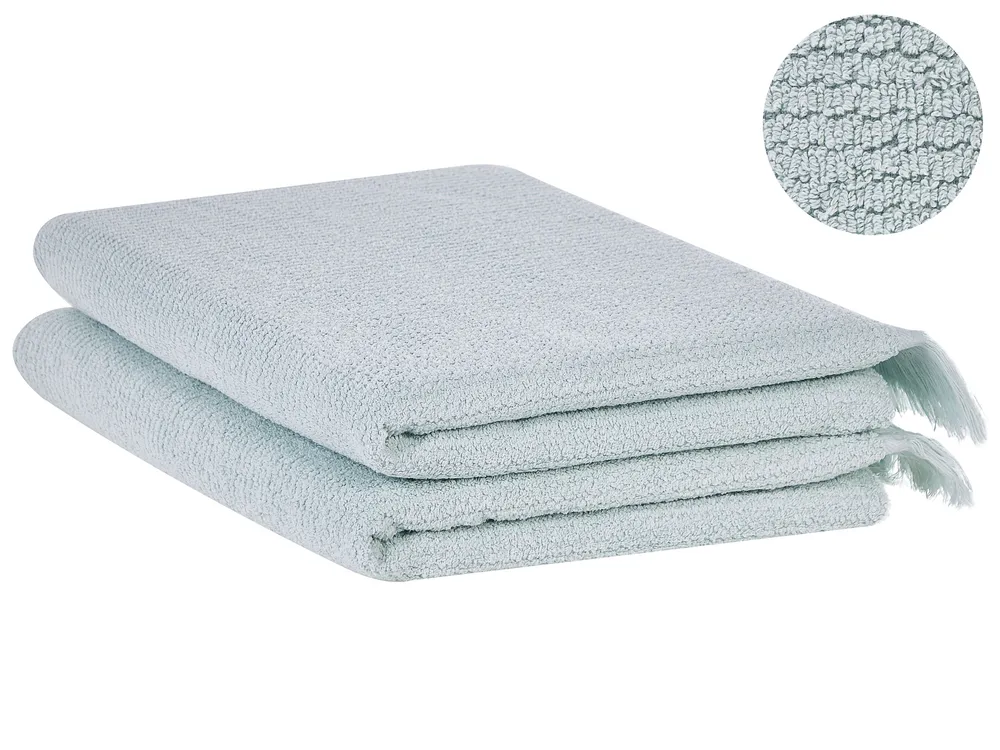 Set of 2 Towels ATIU Terry Cotton Mint Green