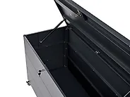 Oppbevaringsboks KYMI 136 cm 55 cm Metall med hjul Mørkegrå_1173672