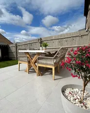Garden Dining Set 6 Seater OLBIA with Cushions Beige_932284