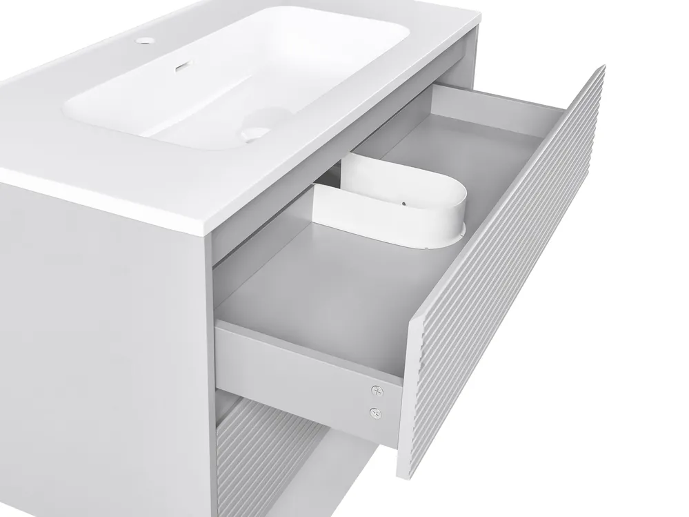 Wall Mounted Vanity Unit with Basin BAHIA Grey_1019879