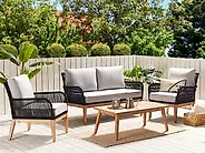 Garden Lounge Set with Table 4 Seater MERANO Acacia Wood Grey_1177396