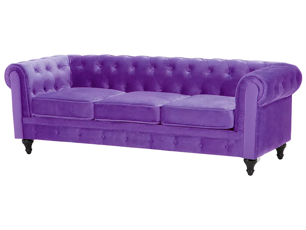 Sohva 3-istuttava CHESTERFIELD Sametti Violetti_705643