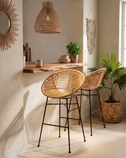 Set med 2 barstolar WINDOM Rotting Naturlig_1072223