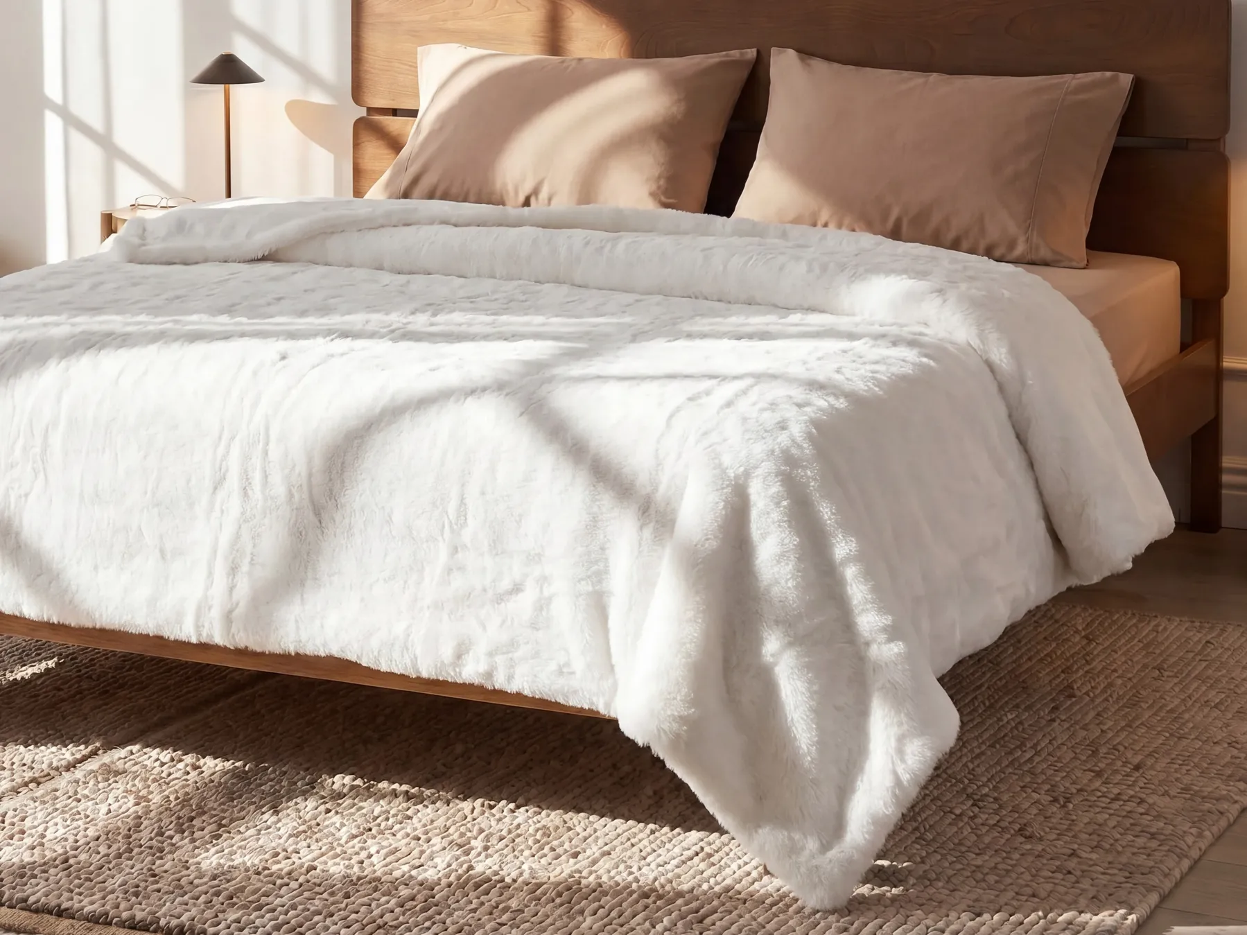 Torkkupeitto TOURZA Kangas 180 x 220 cm Valkoinen_812617