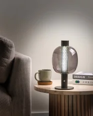 Wireless LED Table Lamp PULANGI with Dimmer Metal Black_955237