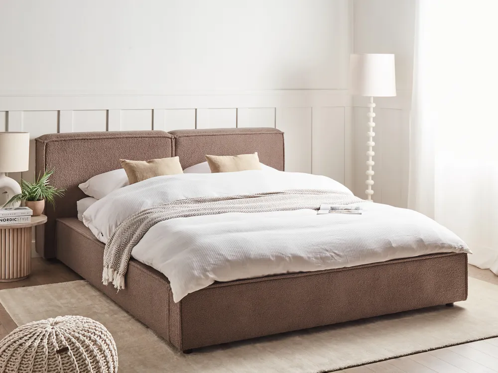 Waterbed Boucle LINARDS 180 x 200 cm (EU Super King) Brown
