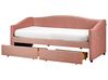 Daybed with Storage VITTEL Fabric Pink 90 x 200 cm (EU Single)