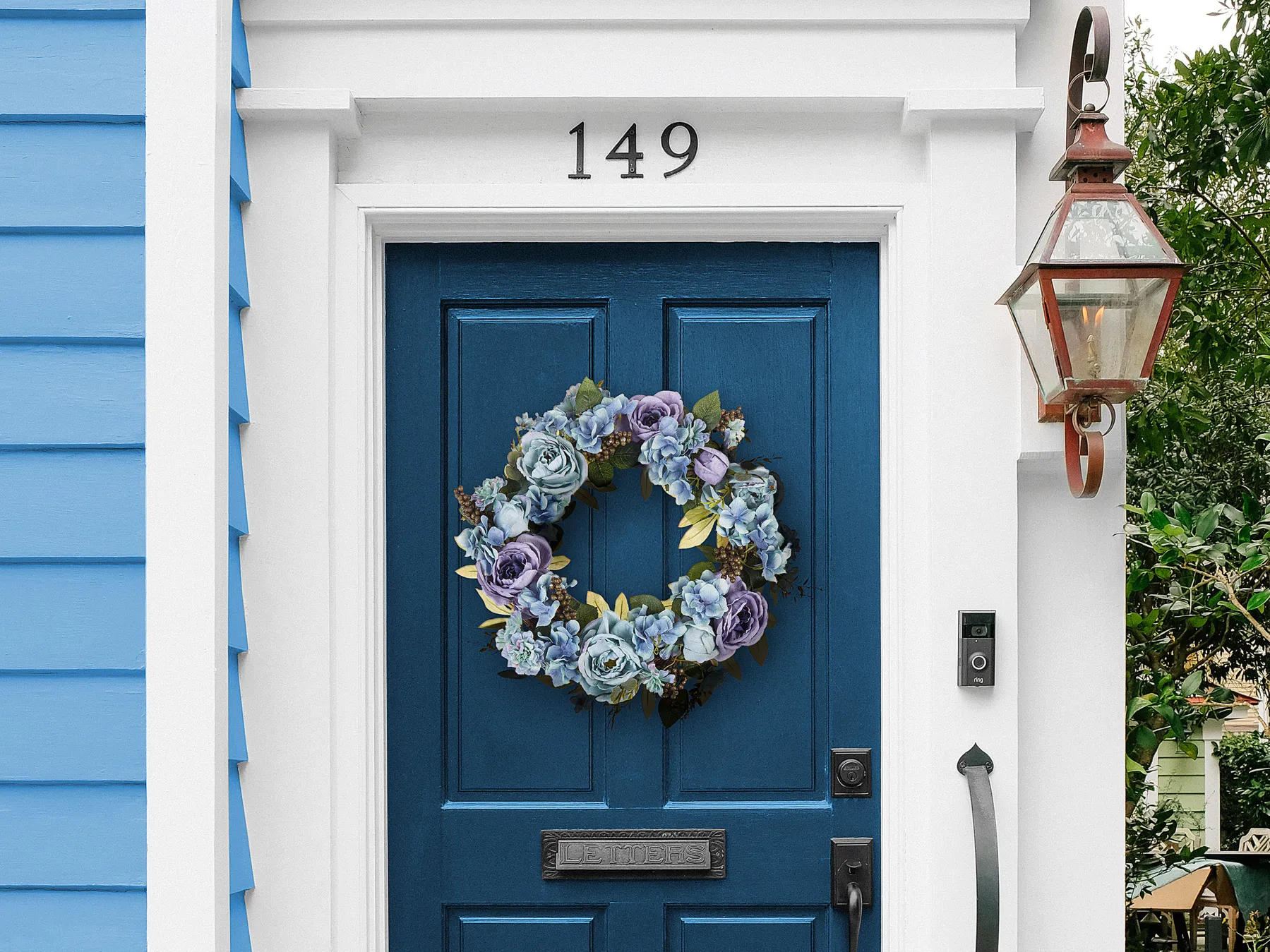 Decorative Wreath GALDAR 50 cm Blue_798287
