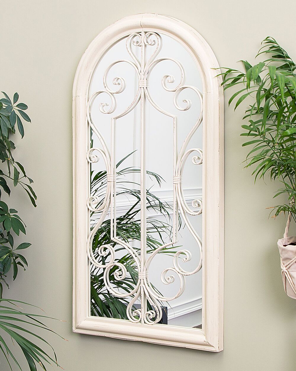Veggspeil CAMPEL 49 cm 97 cm Metall Off white