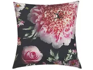 Set of 2 Decorative Cushions HEDERA 45 x 45 cm Black Floral Pattern_799528