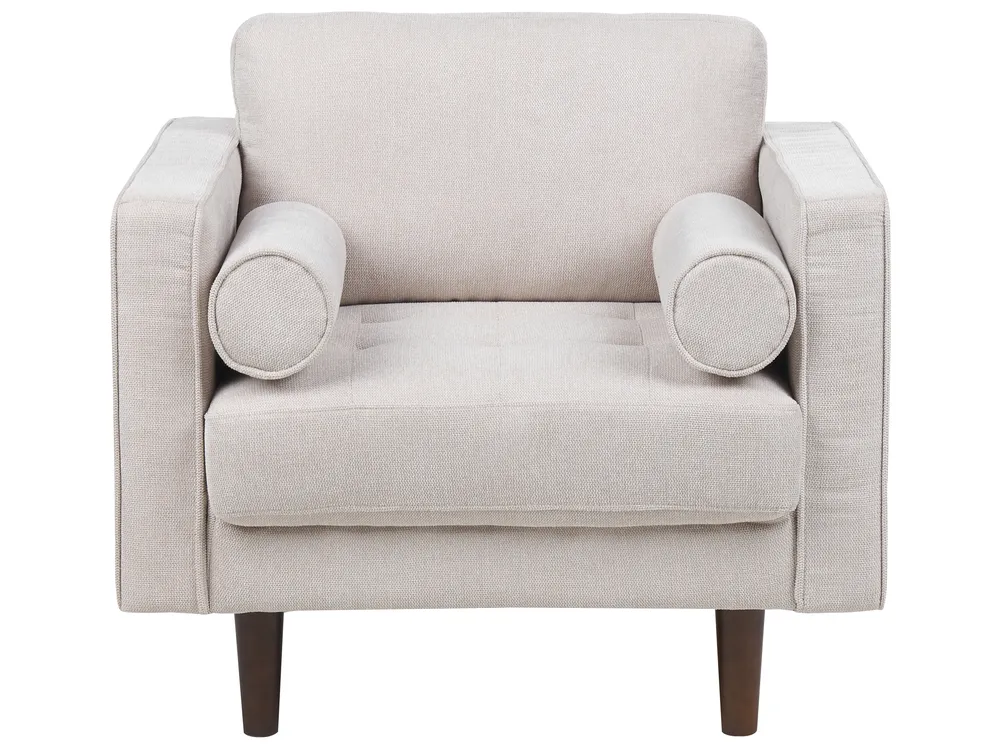 Living Room Set 6 Seater NURMO Fabric Light Beige_896188
