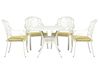 Garden Dining Set 4 Seater ANCONA with Cushions Metal Off-White