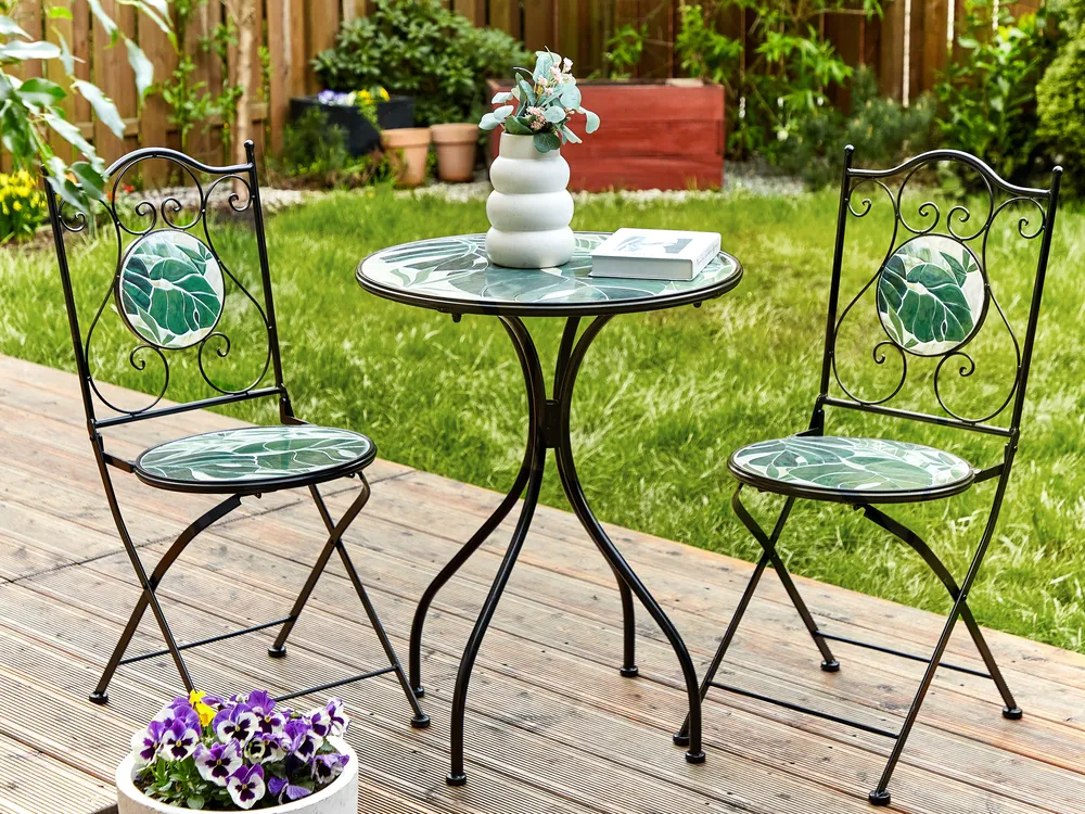 Bistro Set Folding COZZANA Metal Black