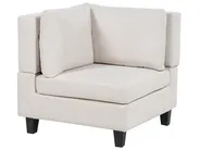 Modular Sofa 3 Seater UNSTAD with Ottoman Fabric Light Beige_891104